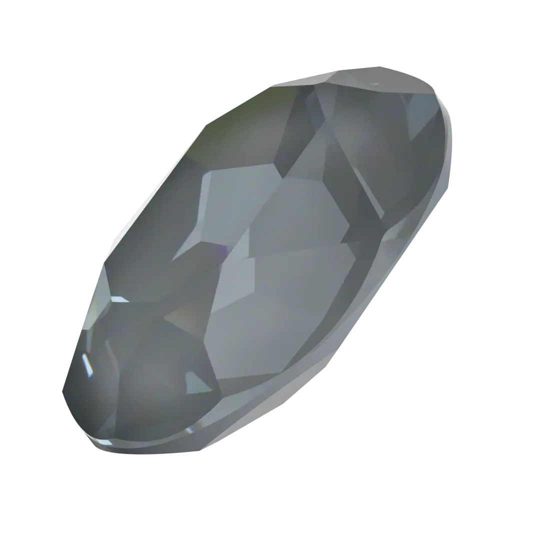 Swarovski Fancy Stones Oval (4120) Crystal Dark Grey Ignite UNFOILED - Bluestreak Crystals