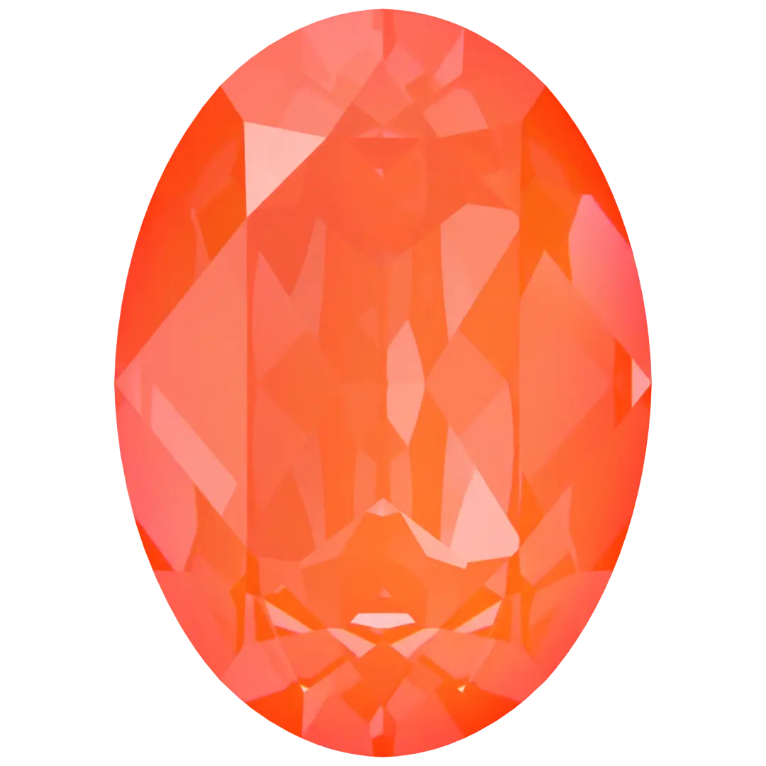 Swarovski Fancy Stones Oval (4120) Crystal Electric Orange Ignite UNFOILED - Bluestreak Crystals
