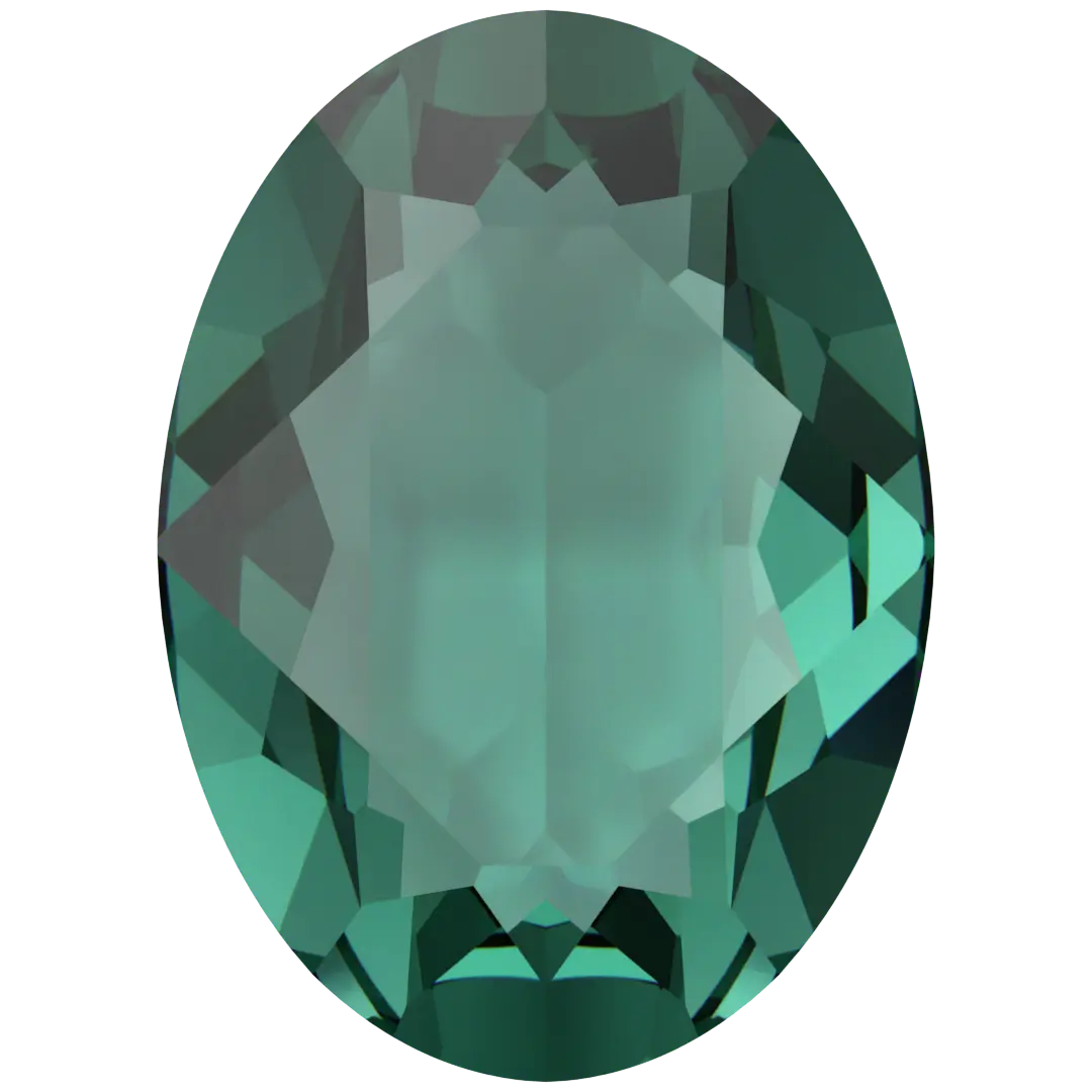 Swarovski Fancy Stones Oval (4120) Emerald Ignite UNFOILED - Bluestreak Crystals