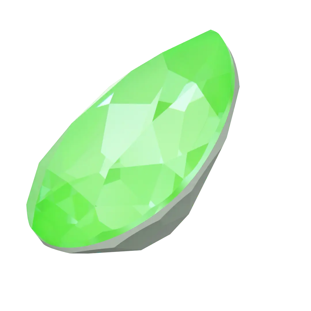 Swarovski Fancy Stones Pear (4320) Crystal Electric Green Ignite UNFOILED - Bluestreak Crystals