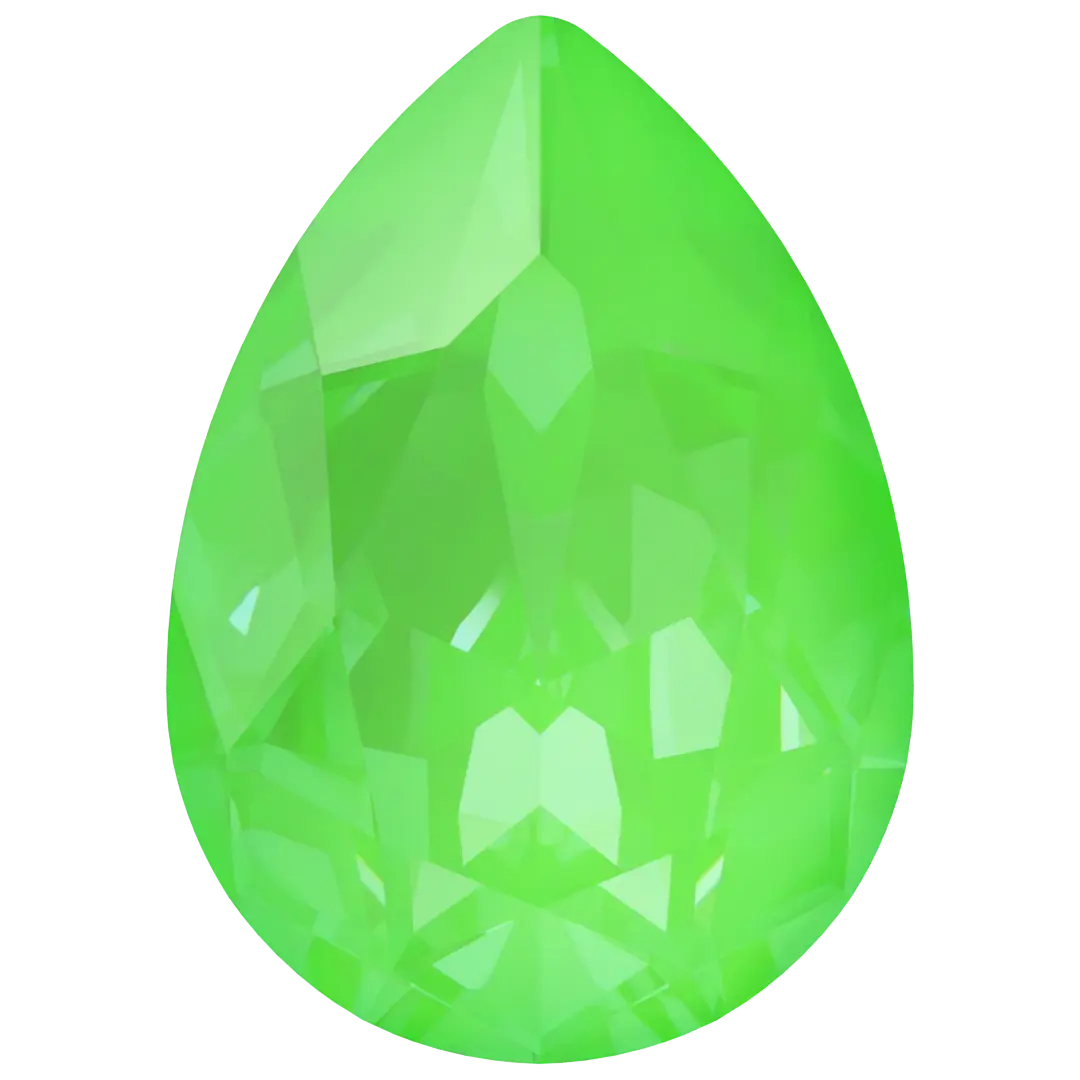 Swarovski Fancy Stones Pear (4320) Crystal Electric Green Ignite UNFOILED - Bluestreak Crystals