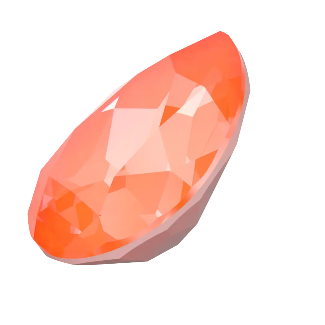 Swarovski Fancy Stones Pear (4320) Crystal Electric Orange Ignite UNFOILED - Bluestreak Crystals