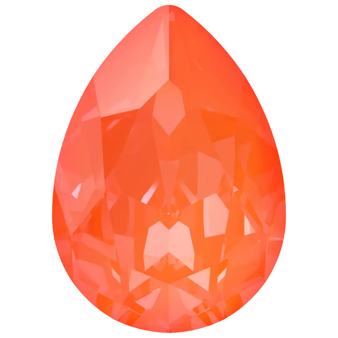 Swarovski Fancy Stones Pear (4320) Crystal Electric Orange Ignite UNFOILED - Bluestreak Crystals