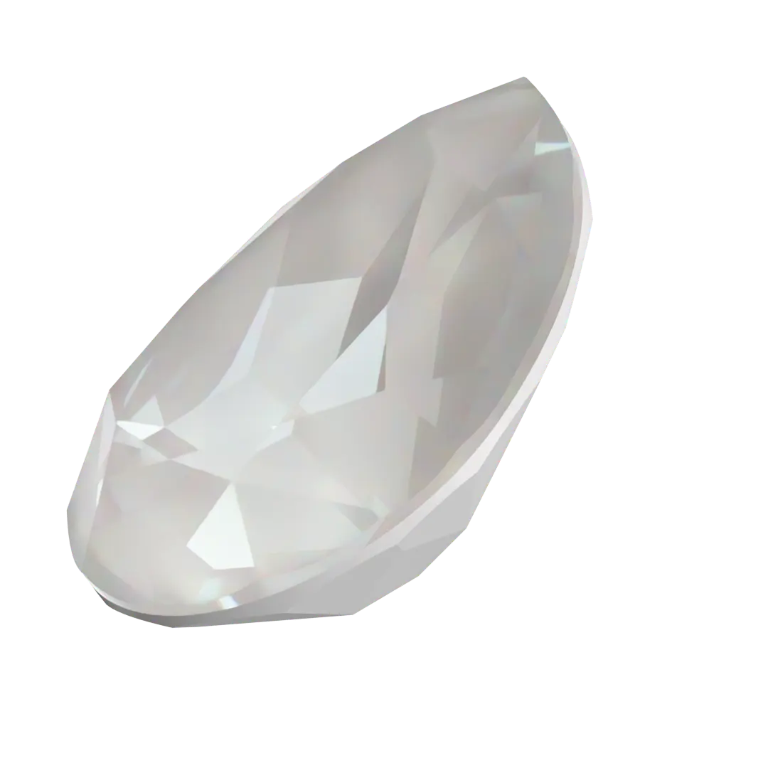Swarovski Fancy Stones Pear (4320) Crystal Electric White Ignite UNFOILED - Bluestreak Crystals