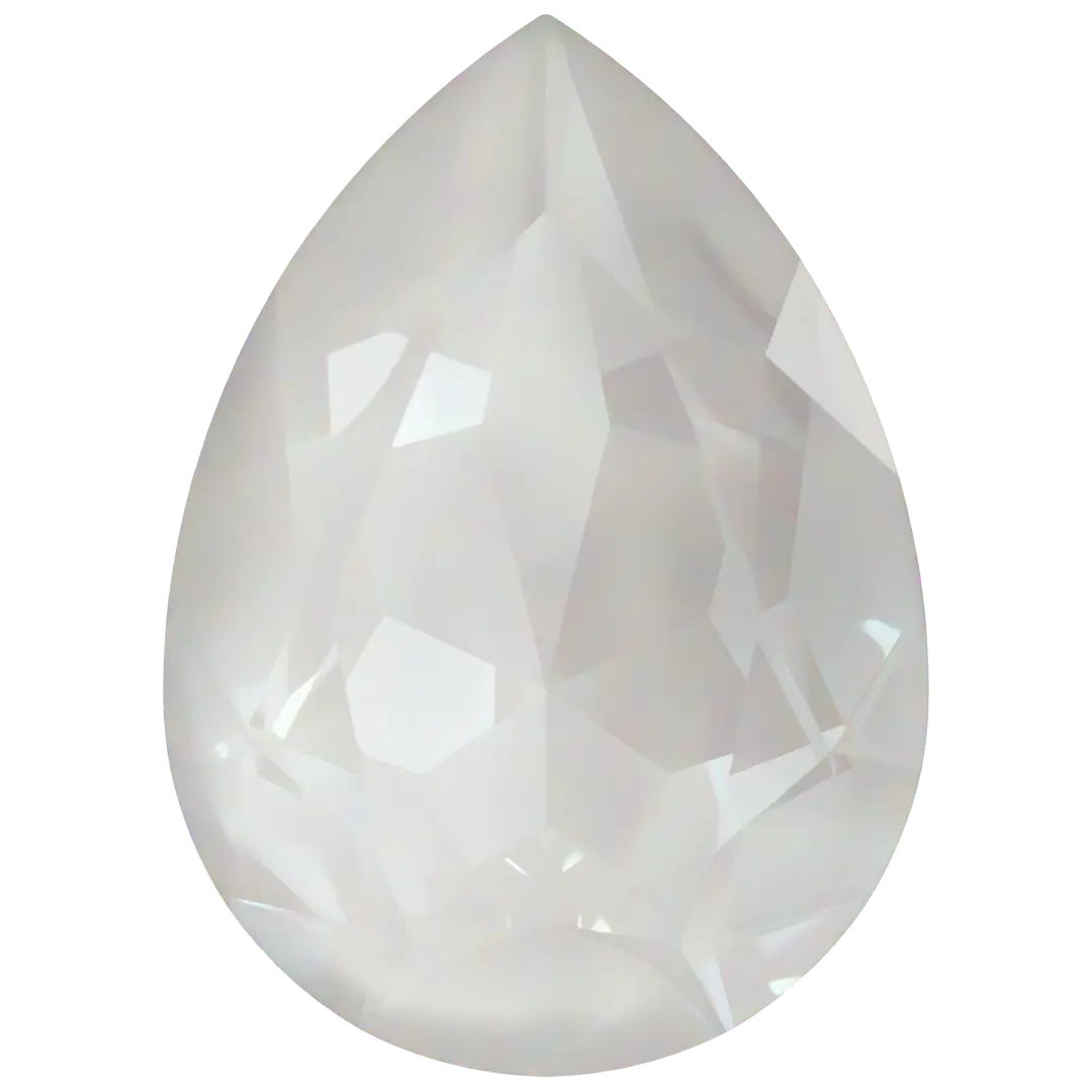 Swarovski Fancy Stones Pear (4320) Crystal Electric White Ignite UNFOILED - Bluestreak Crystals