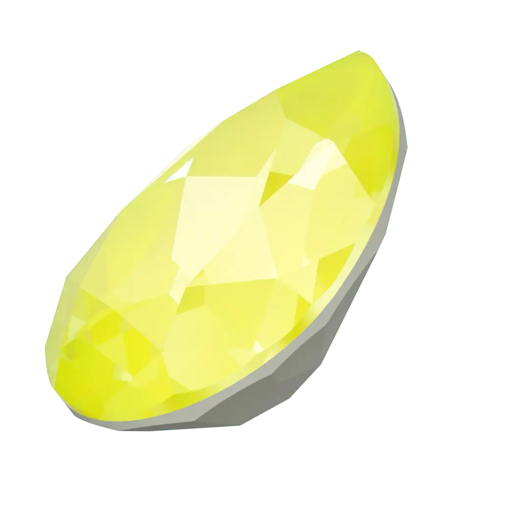 Swarovski Fancy Stones Pear (4320) Crystal Electric Yellow Ignite UNFOILED - Bluestreak Crystals