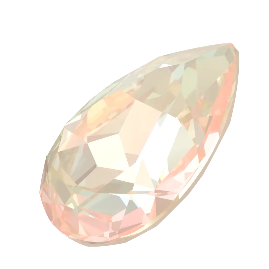 Swarovski Fancy Stones Pear (4320) Crystal Ivory Cream Delite UNFOILED - Bluestreak Crystals
