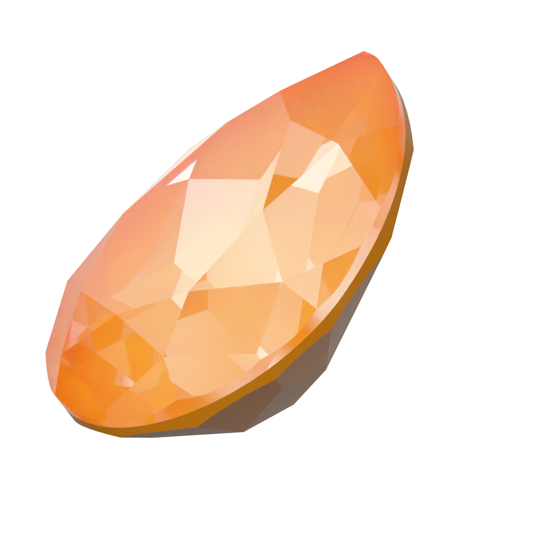 Swarovski Fancy Stones Pear (4320) Crystal Mango Ignite UNFOILED - Bluestreak Crystals