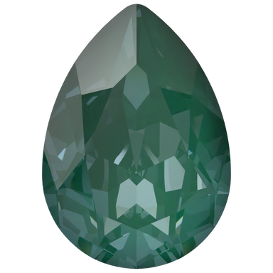Swarovski Fancy Stones Pear (4320) Crystal Pine Green Ignite UNFOILED - Bluestreak Crystals