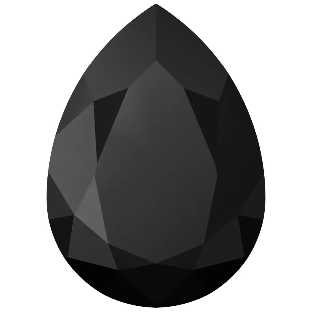 Swarovski Fancy Stones Pear (4320) Jet UNFOILED - Bluestreak Crystals