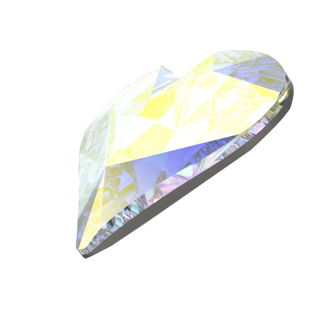 Swarovski Fancy Stones Sweet Heart (4809) Crystal AB - Bluestreak Crystals