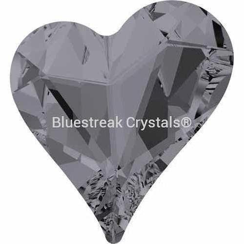 Swarovski Fancy Stones Sweet Heart (4809) Crystal Silver Night UNFOILED-Swarovski Fancy Stones-13x12mm - Pack of 72 (Wholesale)-Bluestreak Crystals