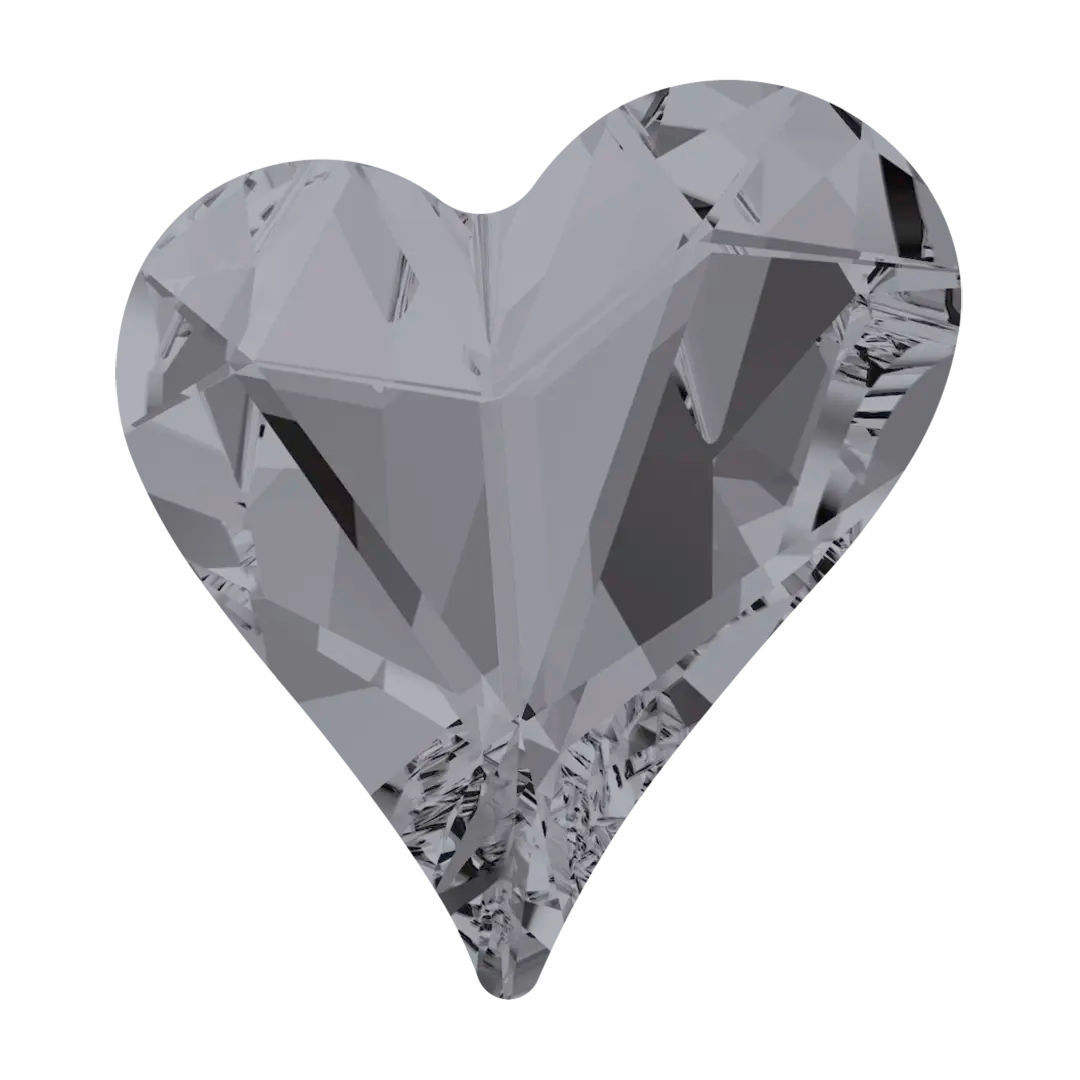 Swarovski Fancy Stones Sweet Heart (4809) Crystal Silver Night UNFOILED - Bluestreak Crystals