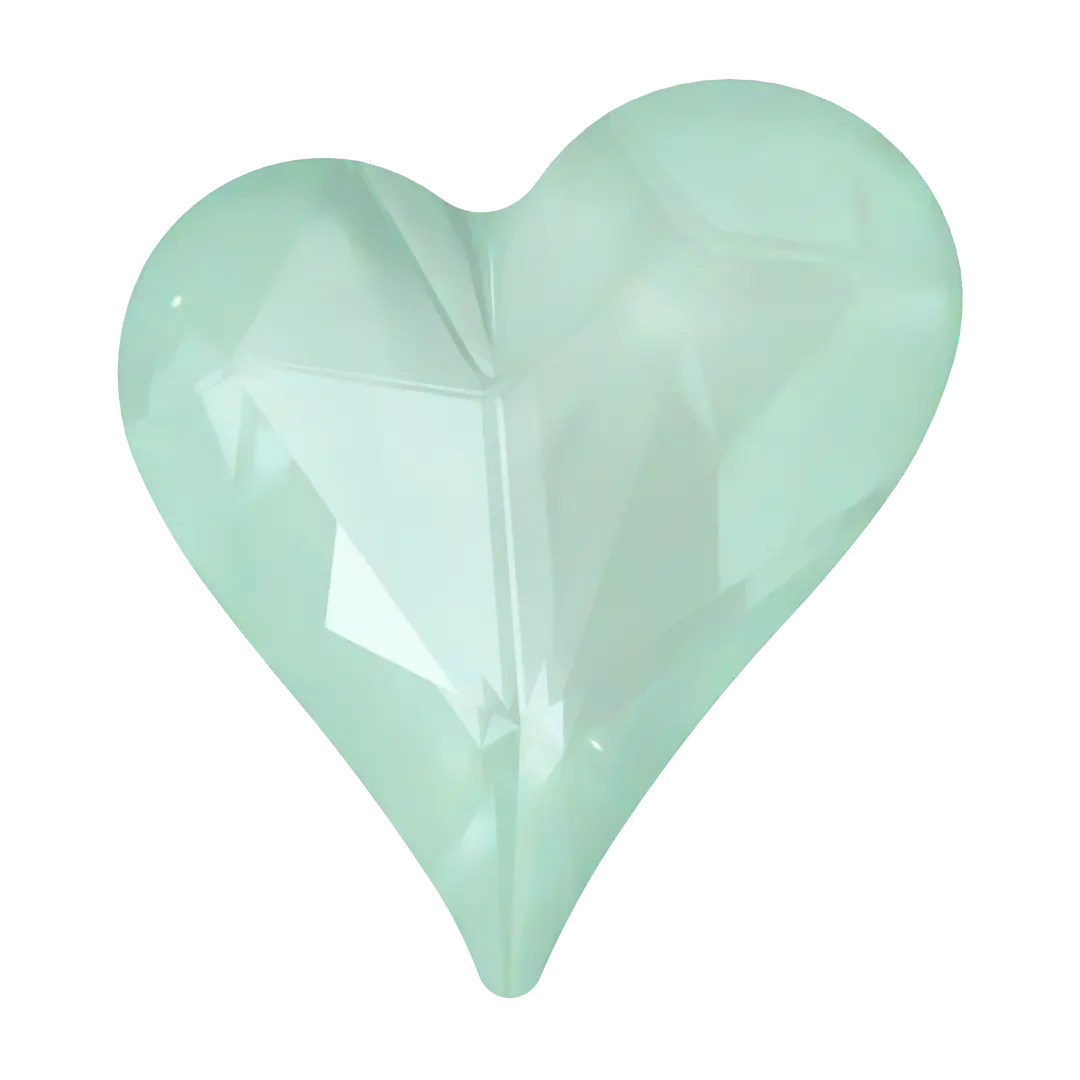 Swarovski Fancy Stones Sweet Heart (4809) Crystal Soft Mint Ignite - Bluestreak Crystals