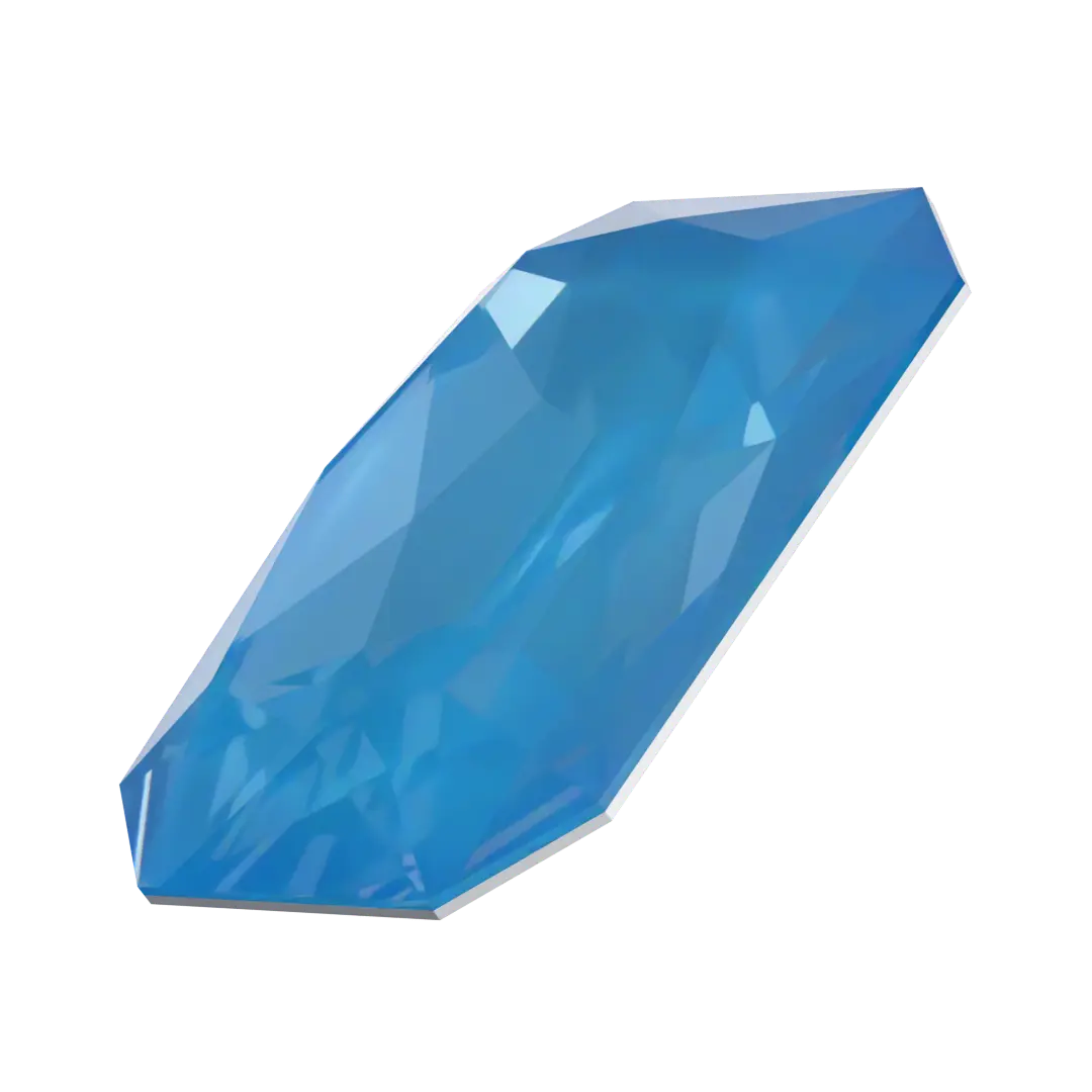 Swarovski Fancy Stones Thin Octagon (4627) Crystal Electric Blue Ignite UNFOILED - Bluestreak Crystals