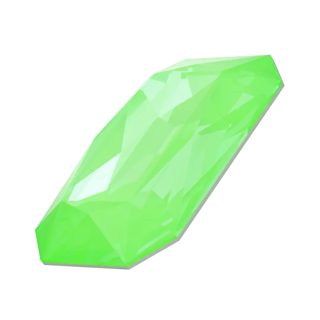 Swarovski Fancy Stones Thin Octagon (4627) Crystal Electric Green Ignite UNFOILED - Bluestreak Crystals