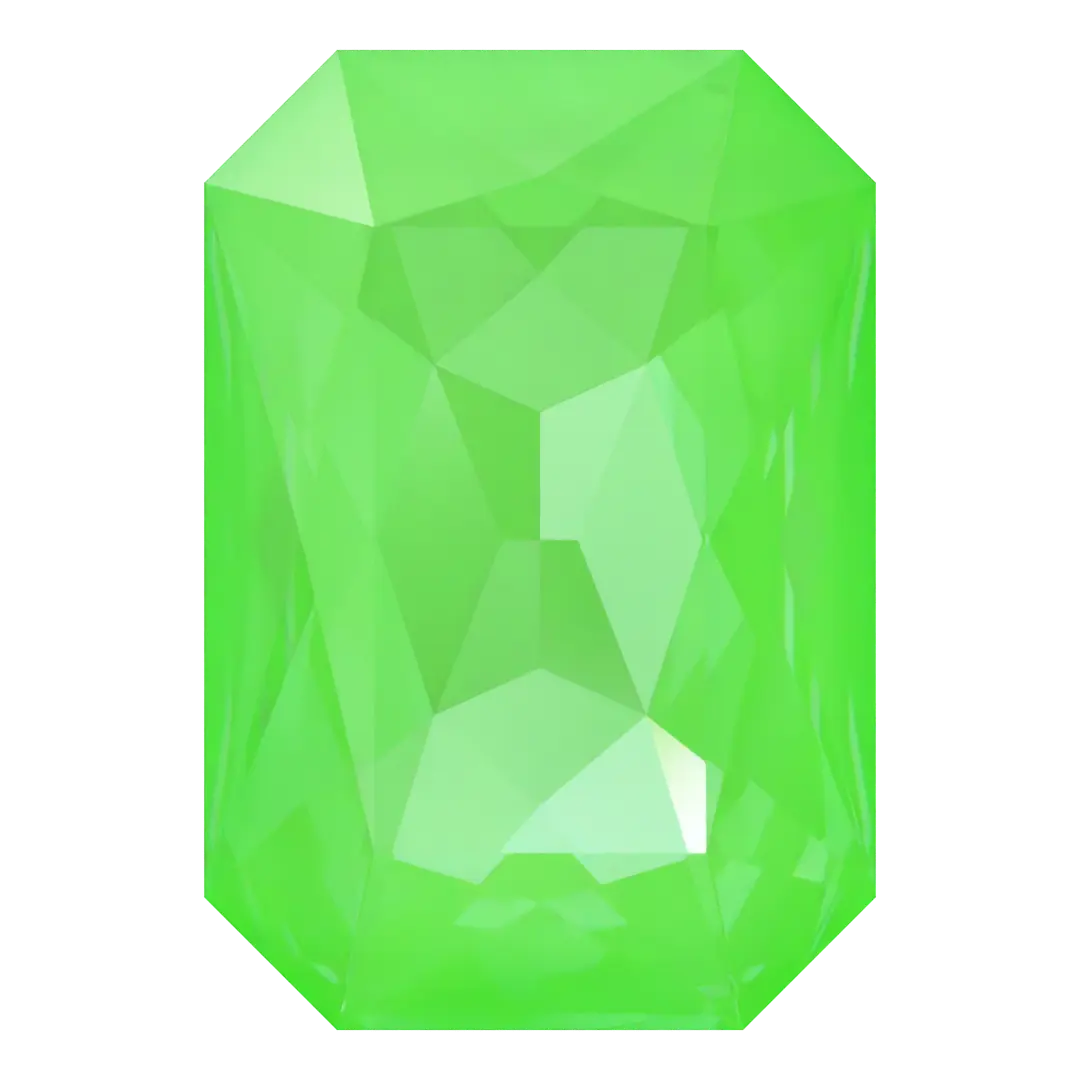 Swarovski Fancy Stones Thin Octagon (4627) Crystal Electric Green Ignite UNFOILED - Bluestreak Crystals