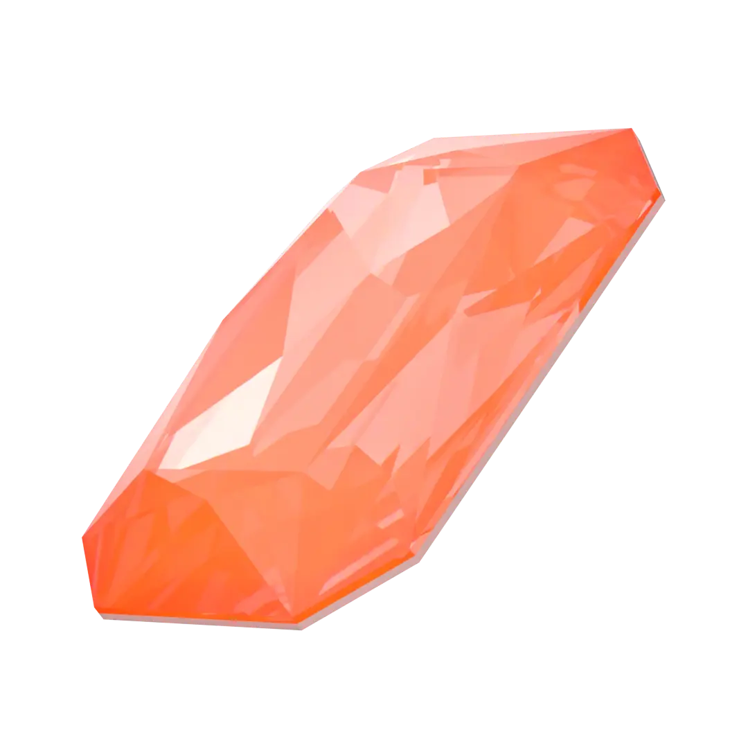 Swarovski Fancy Stones Thin Octagon (4627) Crystal Electric Orange Ignite UNFOILED - Bluestreak Crystals