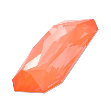 Swarovski Fancy Stones Thin Octagon (4627) Crystal Electric Orange Ignite UNFOILED - Bluestreak Crystals