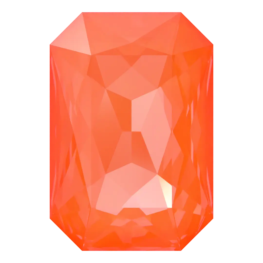 Swarovski Fancy Stones Thin Octagon (4627) Crystal Electric Orange Ignite UNFOILED - Bluestreak Crystals