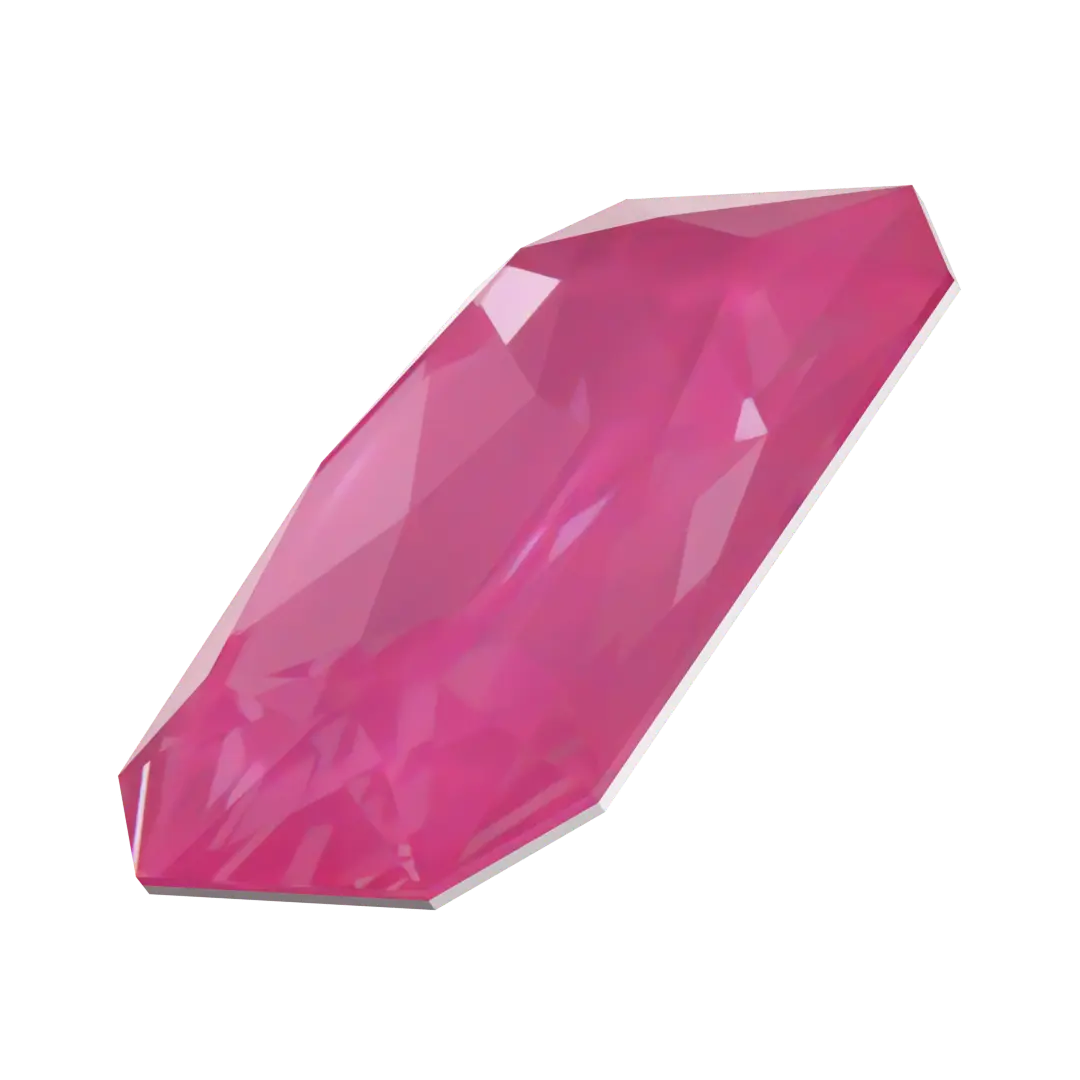 Swarovski Fancy Stones Thin Octagon (4627) Crystal Electric Pink Ignite UNFOILED - Bluestreak Crystals