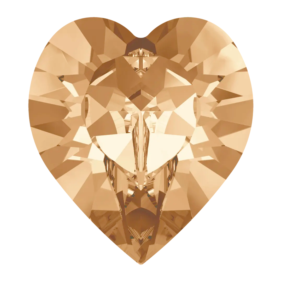 Swarovski Fancy Stones Xilion Heart (4884) Crystal Golden Shadow - Bluestreak Crystals