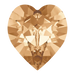 Swarovski Fancy Stones Xilion Heart (4884) Crystal Golden Shadow - Bluestreak Crystals