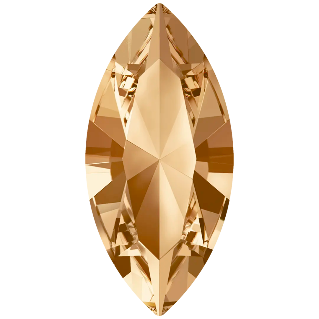 Swarovski Fancy Stones Xilion Navette (4228) Crystal Golden Shadow - Bluestreak Crystals