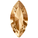 Swarovski Fancy Stones Xilion Navette (4228) Crystal Golden Shadow - Bluestreak Crystals