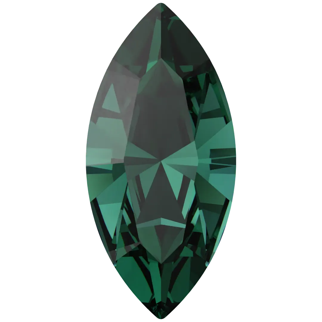 Swarovski Fancy Stones Xilion Navette (4228) Emerald - Bluestreak Crystals