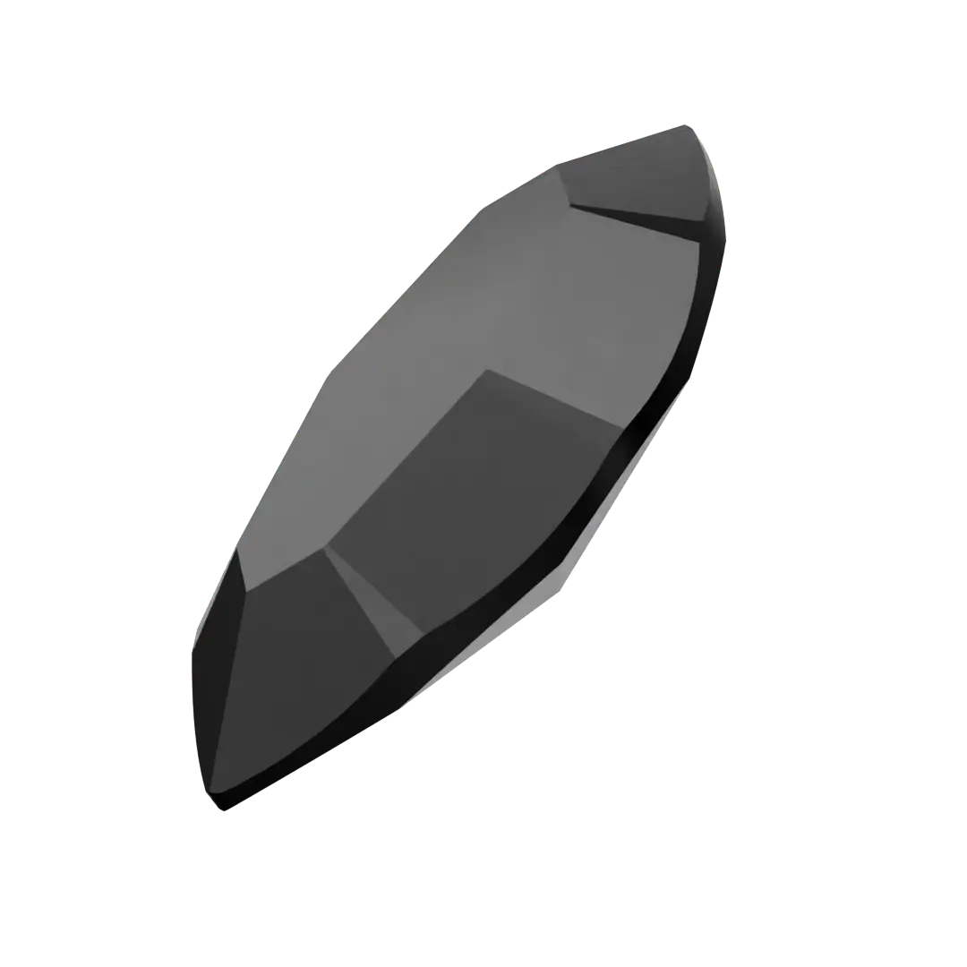 Swarovski Fancy Stones Xilion Navette (4228) Jet UNFOILED - Bluestreak Crystals