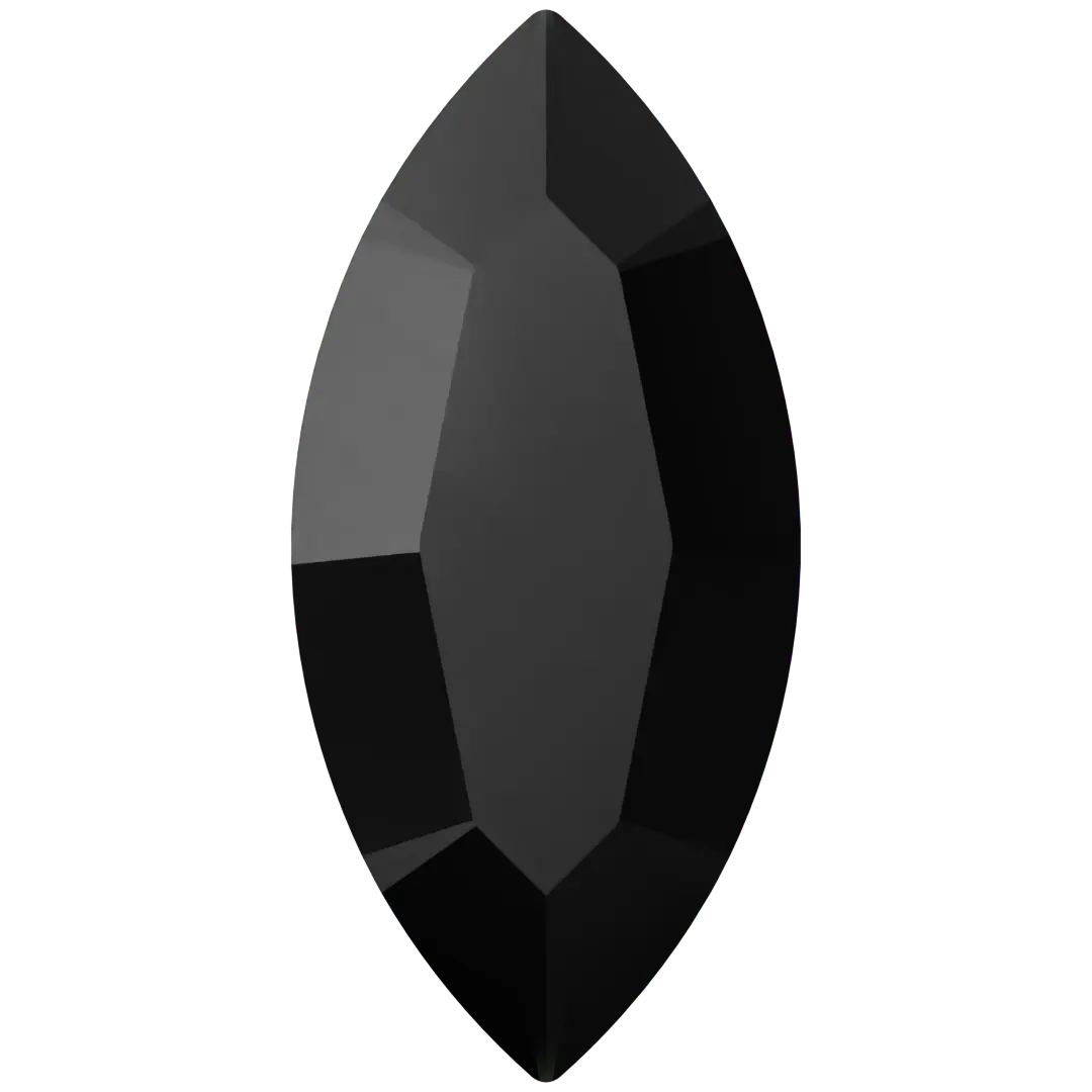 Swarovski Fancy Stones Xilion Navette (4228) Jet UNFOILED - Bluestreak Crystals