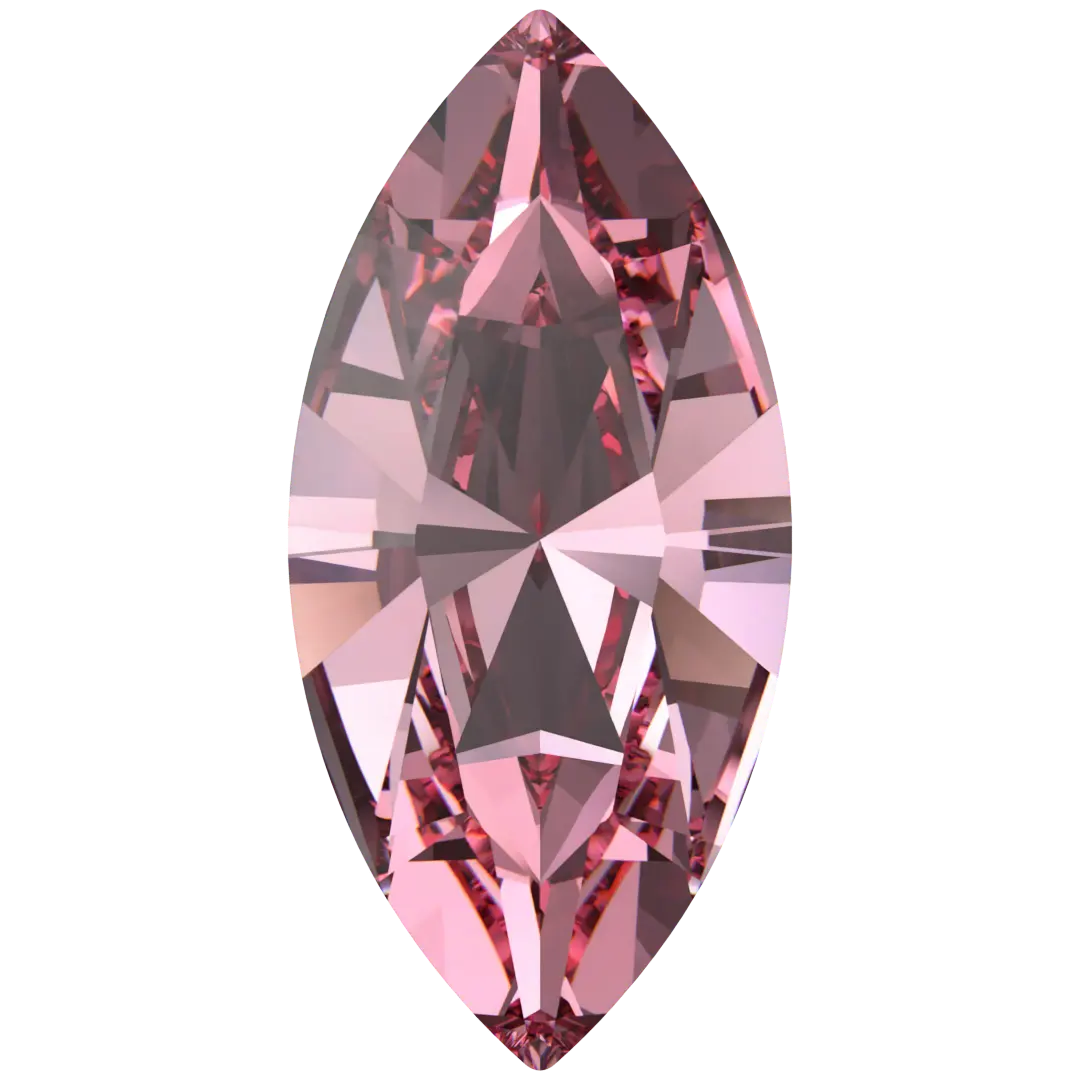 Swarovski Fancy Stones Xilion Navette (4228) Light Rose - Bluestreak Crystals