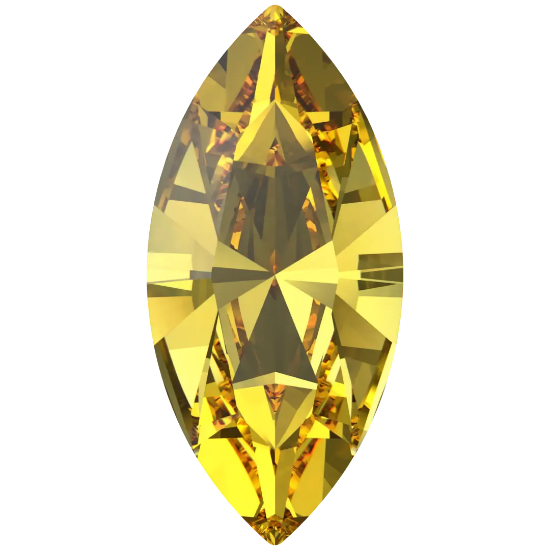 Swarovski Fancy Stones Xilion Navette (4228) Light Topaz - Bluestreak Crystals