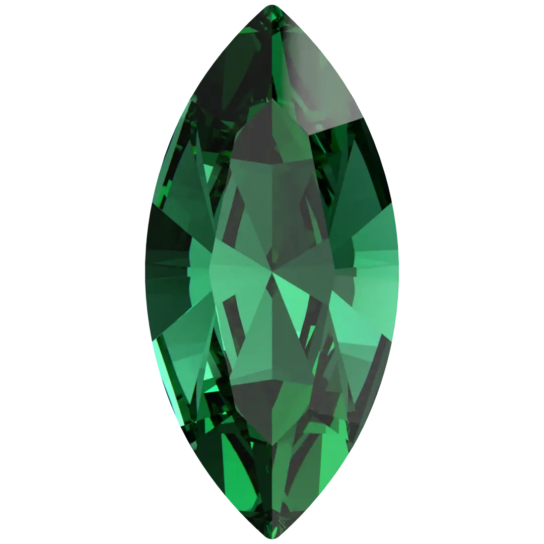 Swarovski Fancy Stones Xilion Navette (4228) Majestic Green - Bluestreak Crystals
