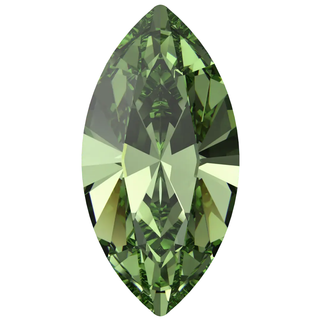 Swarovski Fancy Stones Xilion Navette (4228) Recreated Peridot - Bluestreak Crystals