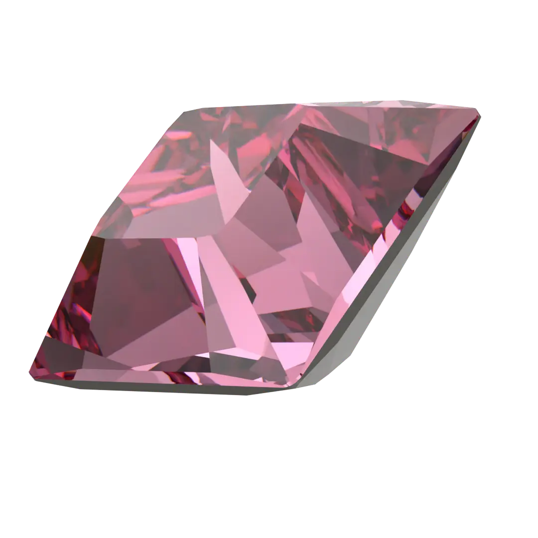 Swarovski Fancy Stones Xilion Square (4428) Rose - Bluestreak Crystals