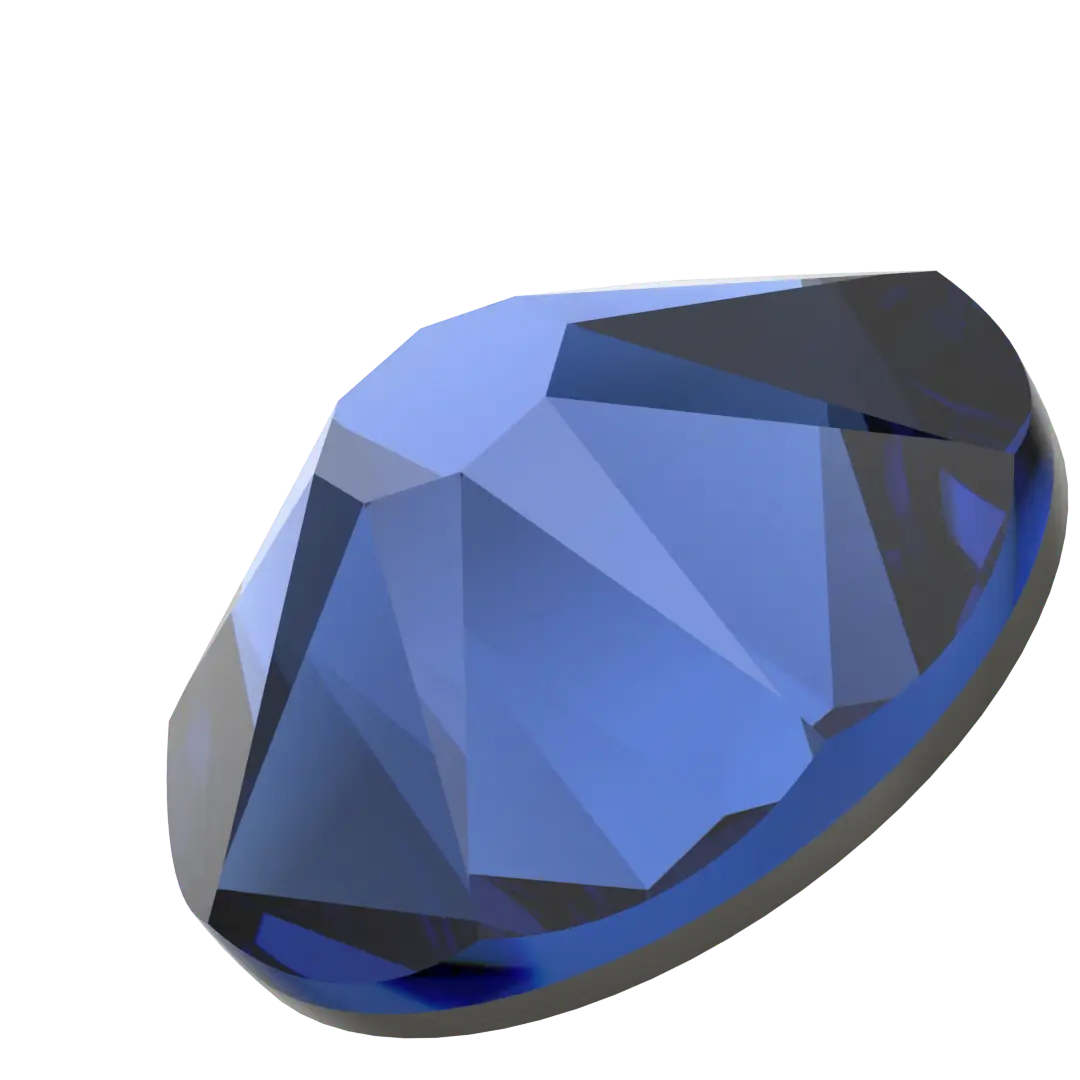 Swarovski Flat Back Crystals Non Hotfix (2000, 2058 & 2088) Recreated Dark Sapphire - Bluestreak Crystals