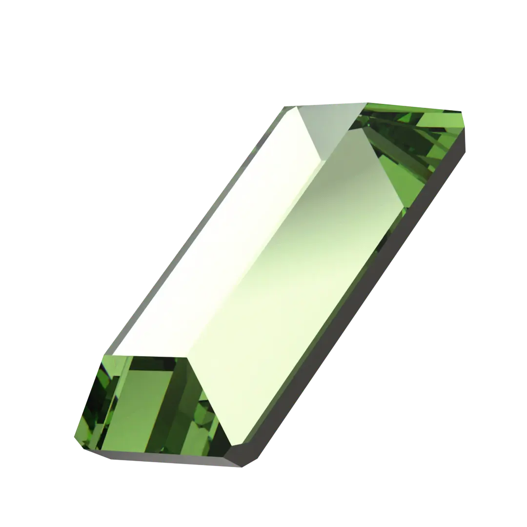Swarovski Flat Back Crystals Non Hotfix Baguette (2510) Recreated Peridot - Bluestreak Crystals
