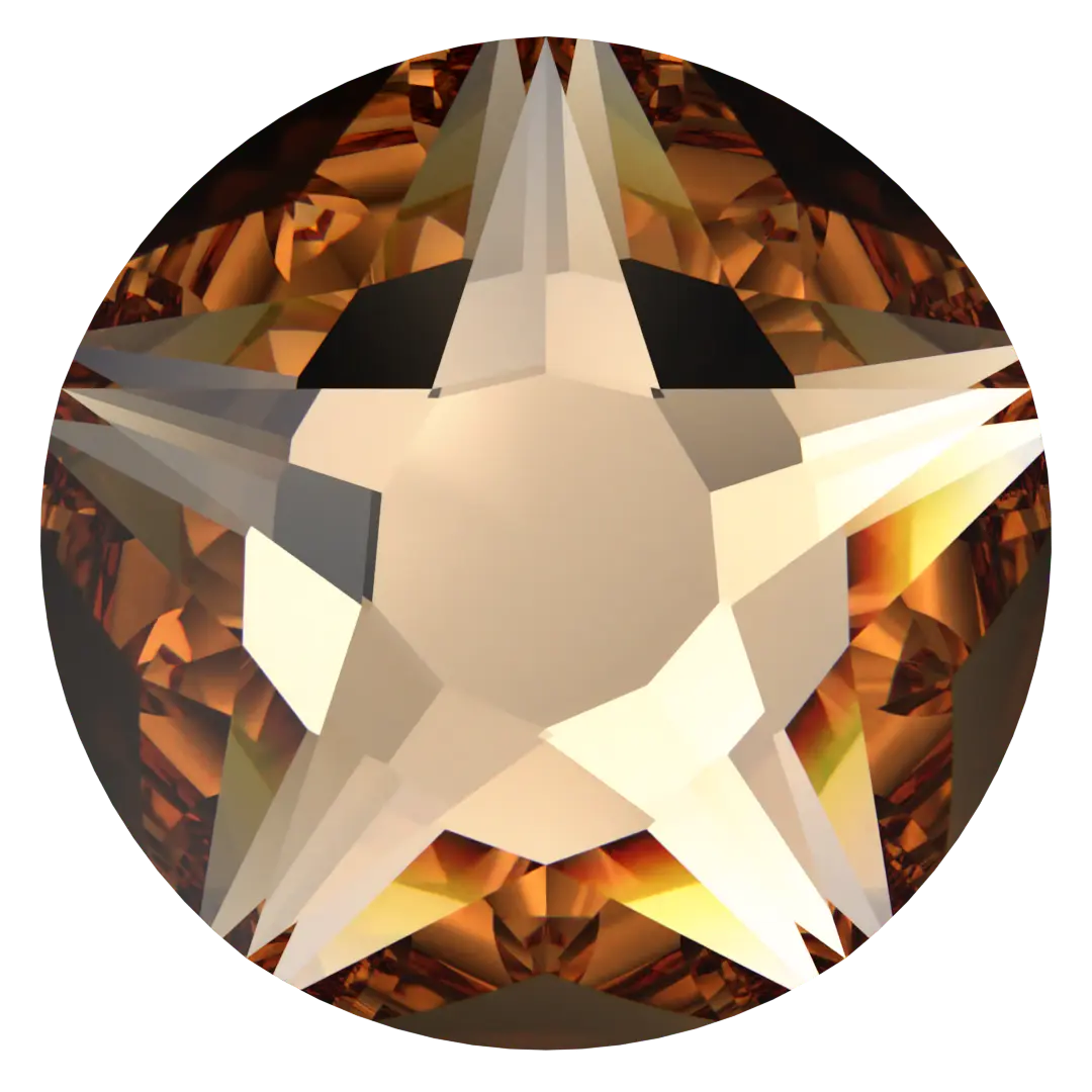 Swarovski Flat Back Crystals Non Hotfix Xirius Star Rose (2100) Light Colorado Topaz - Bluestreak Crystals