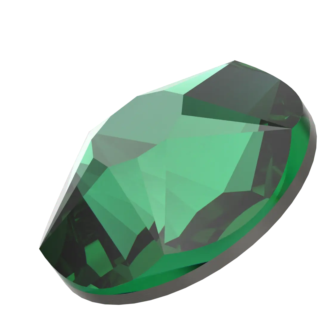 Swarovski Flat Back Crystals Non Hotfix Xirius Star Rose (2100) Majestic Green - Bluestreak Crystals