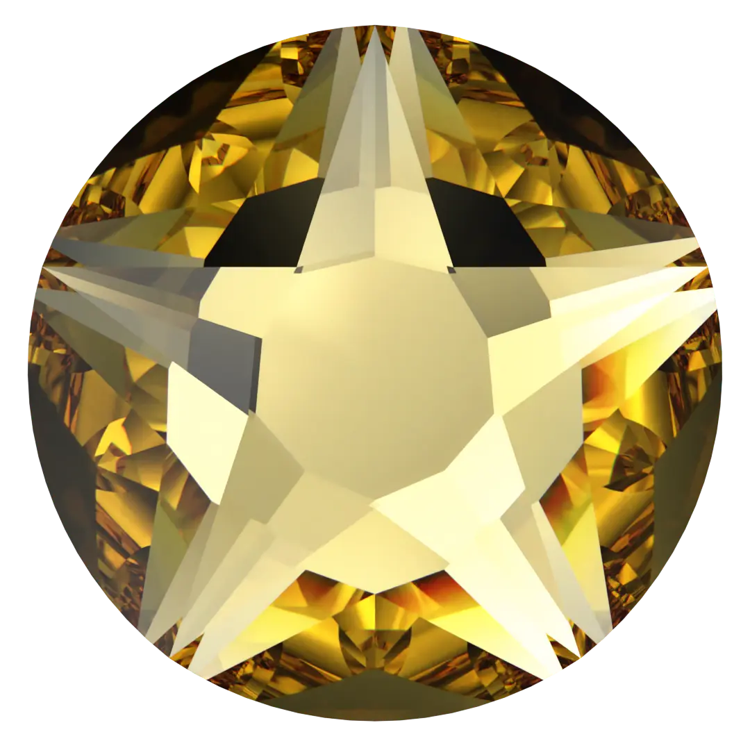 Swarovski Flat Back Crystals Non Hotfix Xirius Star Rose (2100) Recreated Dark Jonquil - Bluestreak Crystals