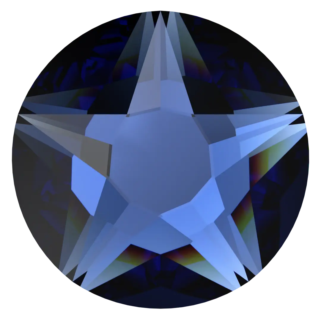 Swarovski Flat Back Crystals Non Hotfix Xirius Star Rose (2100) Recreated Dark Sapphire - Bluestreak Crystals