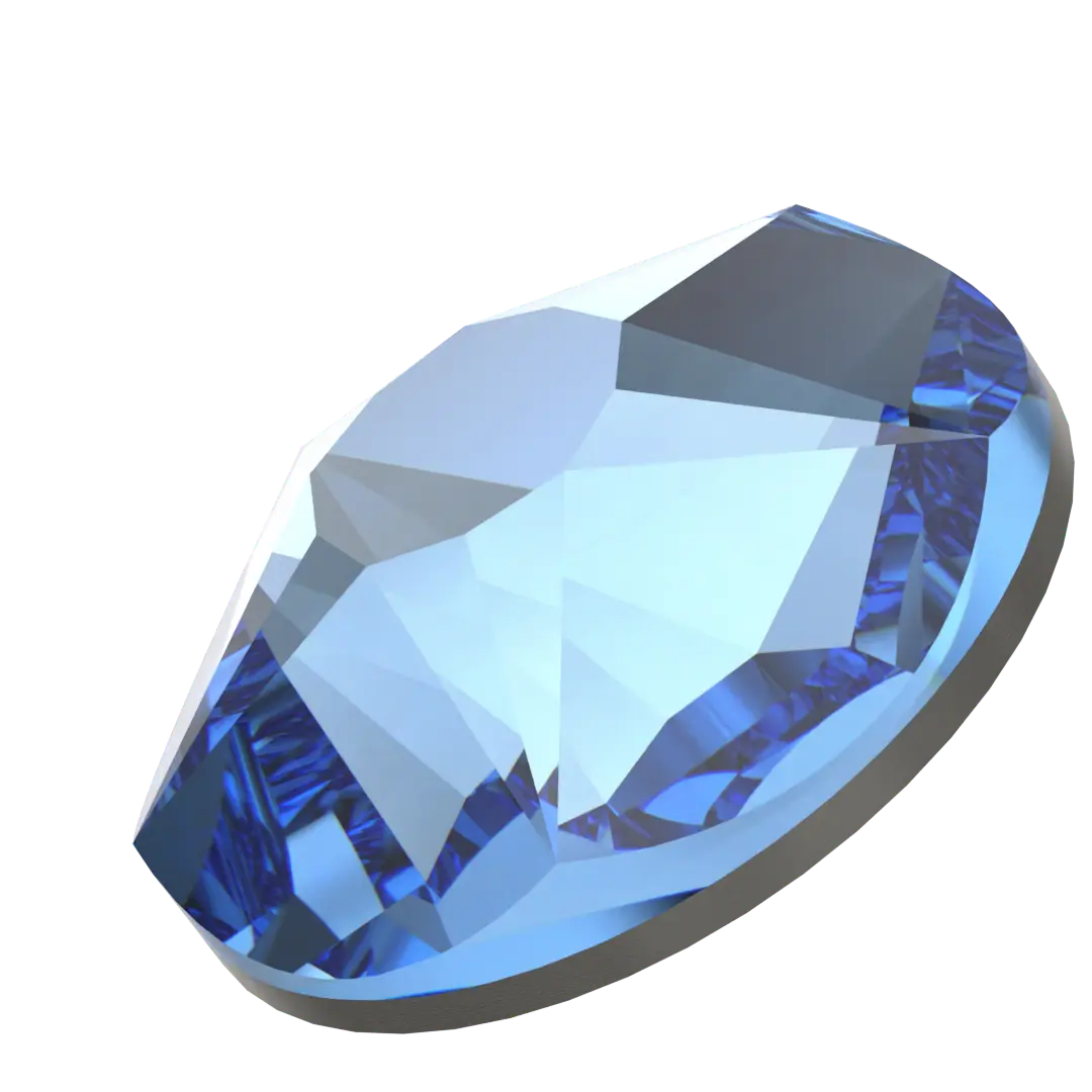 Swarovski Flat Back Crystals Non Hotfix Xirius Star Rose (2100) Recreated Ice Blue - Bluestreak Crystals