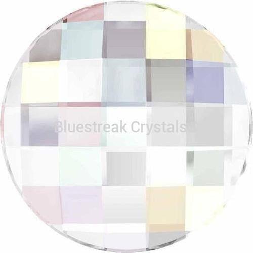 Swarovski Flat Back Crystals Rhinestones Non Hotfix Chessboard Circle (2035) Crystal AB-Swarovski Flatback Rhinestones Crystals (Non Hotfix)-6mm - Pack of 10-Bluestreak Crystals