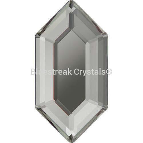 Swarovski Flat Back Crystals Rhinestones Non Hotfix Elongated Hexagon (2776) Black Diamond-Swarovski Flatback Rhinestones Crystals (Non Hotfix)-8.2x4.2mm - Pack of 8-Bluestreak Crystals