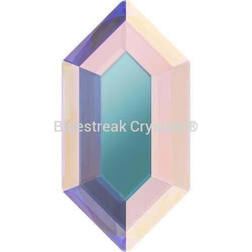 Swarovski Flat Back Crystals Rhinestones Non Hotfix Elongated Hexagon (2776) Crystal AB-Swarovski Flatback Rhinestones Crystals (Non Hotfix)-8.2x4.2mm - Pack of 8-Bluestreak Crystals