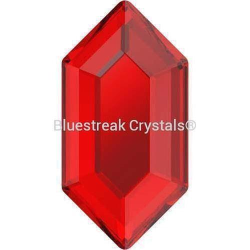 Swarovski Flat Back Crystals Rhinestones Non Hotfix Elongated Hexagon (2776) Light Siam-Swarovski Flatback Rhinestones Crystals (Non Hotfix)-8.2x4.2mm - Pack of 8-Bluestreak Crystals