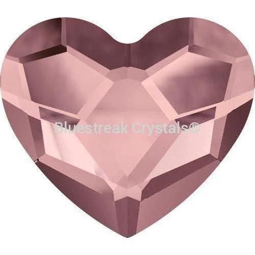 Swarovski Flat Back Crystals Rhinestones Non Hotfix Heart (2808) Crystal Antique Pink-Swarovski Flatback Rhinestones Crystals (Non Hotfix)-3.6mm - Pack of 10-Bluestreak Crystals
