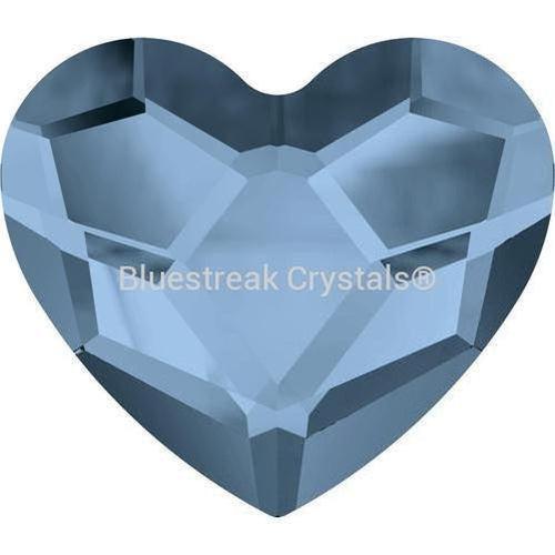 Swarovski Flat Back Crystals Rhinestones Non Hotfix Heart (2808) Denim Blue-Swarovski Flatback Rhinestones Crystals (Non Hotfix)-6mm - Pack of 10-Bluestreak Crystals